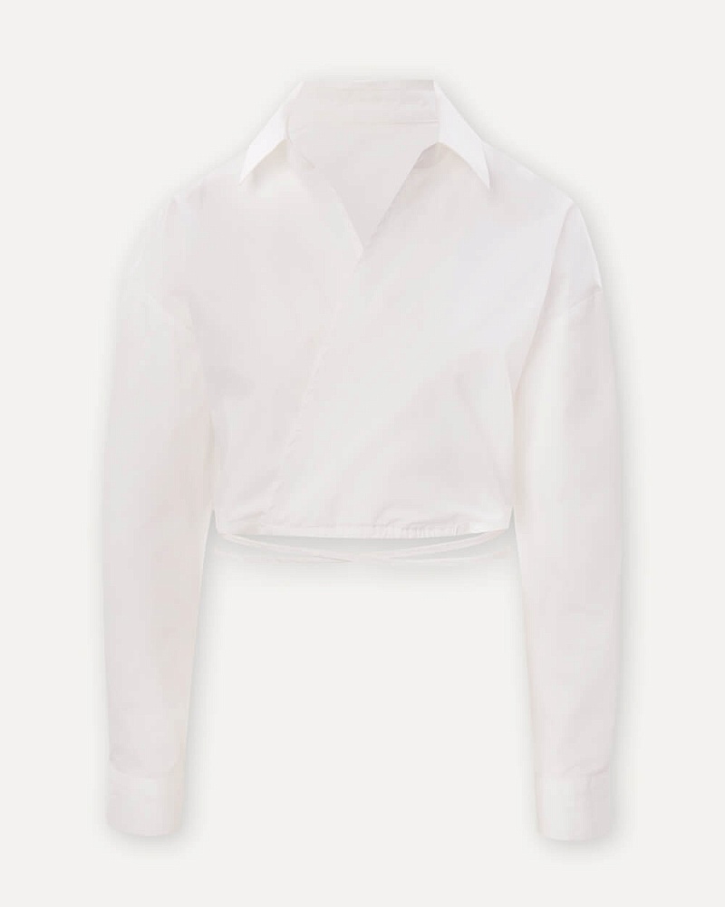  Укороченная белая блузка