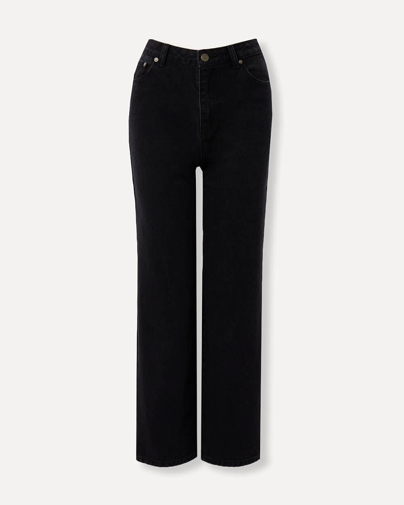  Черные джинсы с завышенной талией